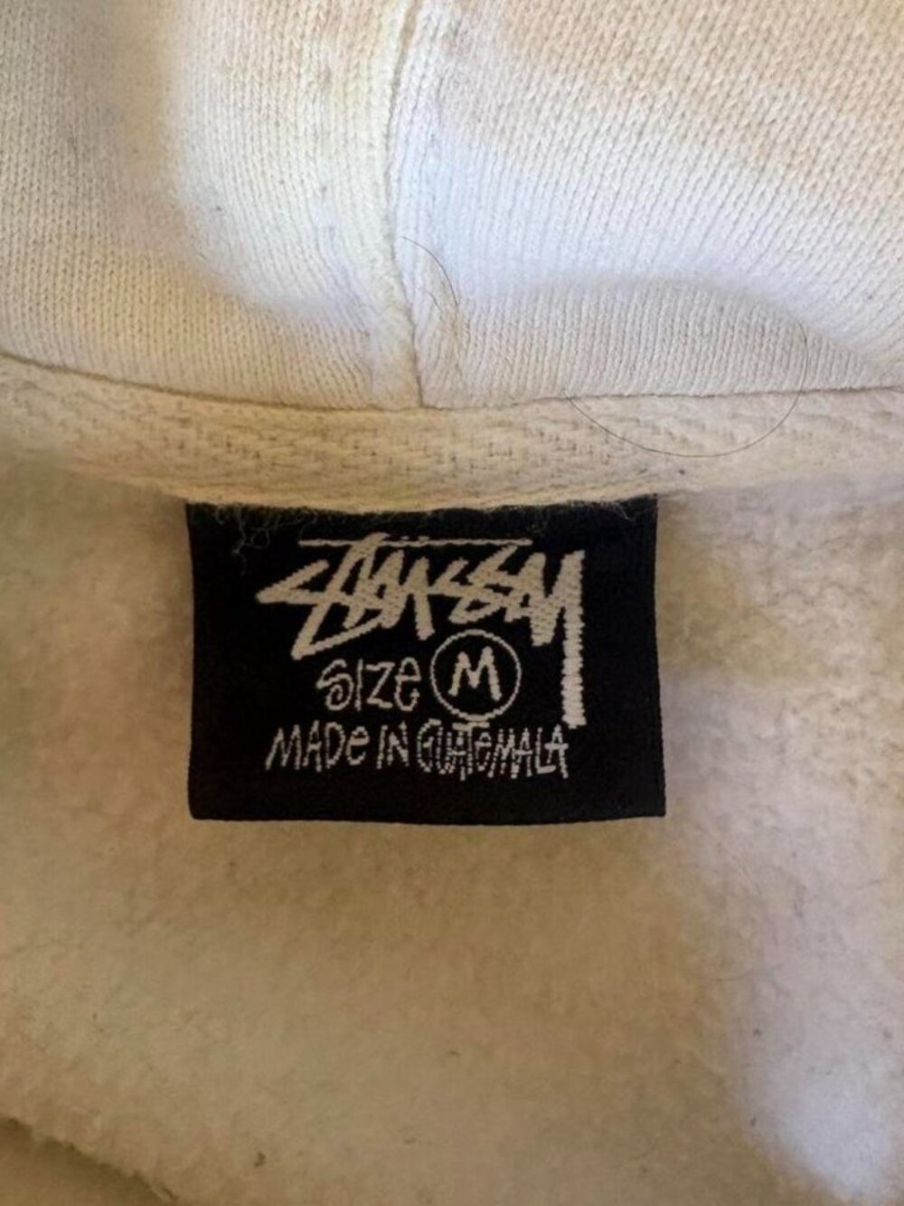 Stüssy White Skater Hoodie with Black Stüssy Logo (M) - Picture 5 of 8